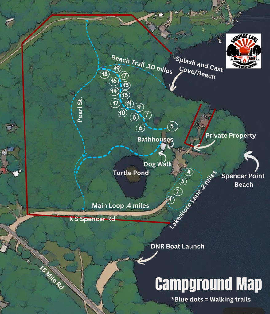 sunrise lake family campground sitemap